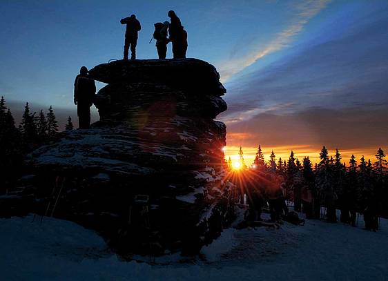 Wintersonnwend am Teufelstein in Fischbach